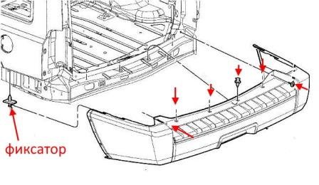 diagram of rear bumper Jeep Commander